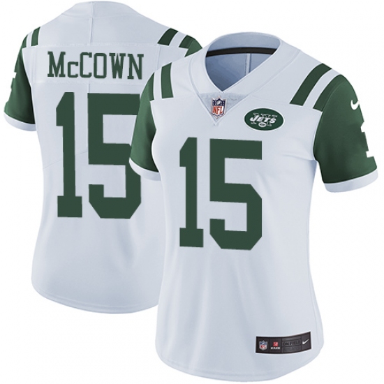 Women's Nike New York Jets 15 Josh McCown White Vapor Untouchable Limited Player NFL Jersey