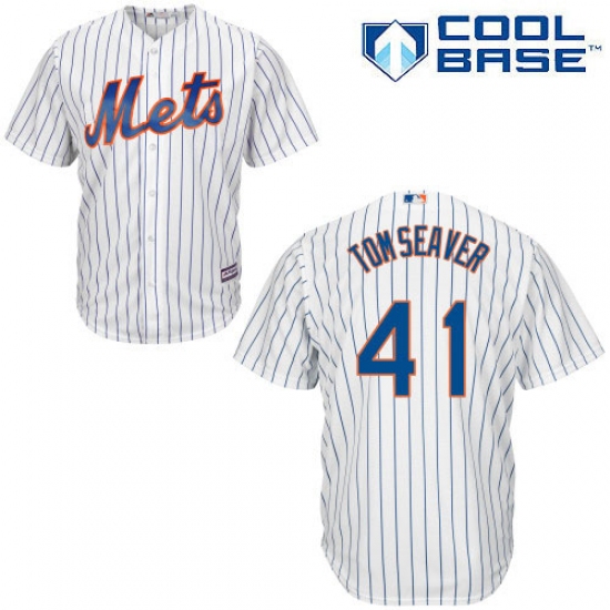 Men's Majestic New York Mets 41 Tom Seaver Replica White Home Cool Base MLB Jersey