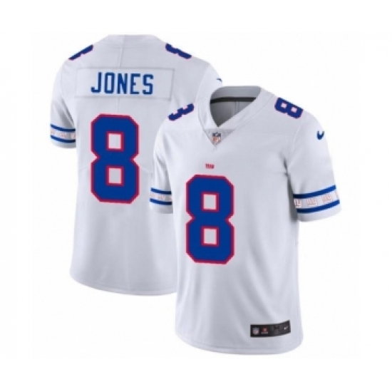 Men's New York Giants 8 Daniel Jones White Team Logo Cool Edition Jersey