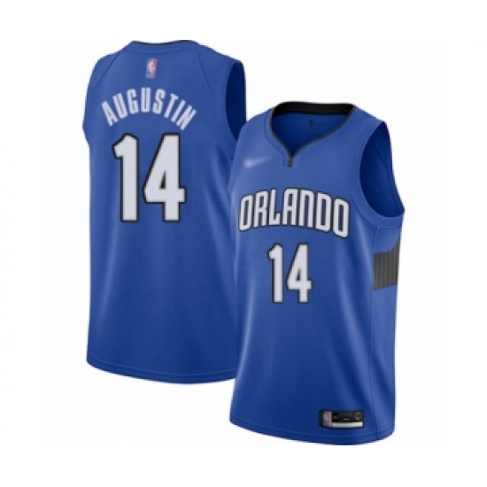 Men's Orlando Magic 14 D.J. Augustin Authentic Blue Finished Basketball Jersey - Statement Edition