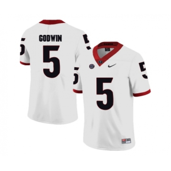 Georgia Bulldogs 5 Terry Godwin White College Football Jersey