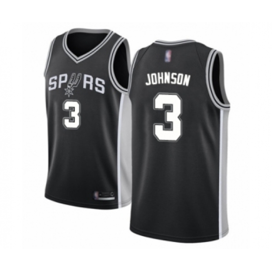 Youth San Antonio Spurs 3 Keldon Johnson Swingman Black Basketball Jersey - Icon Edition