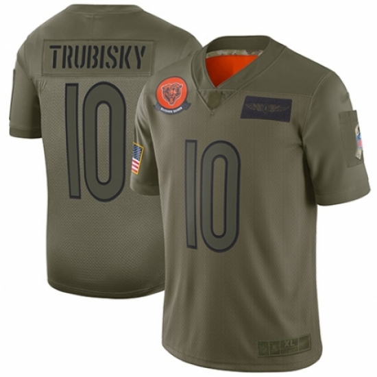 Men's Chicago Bears 10 Mitchell Trubisky Limited Camo 2019 Salute to Service Football Jersey