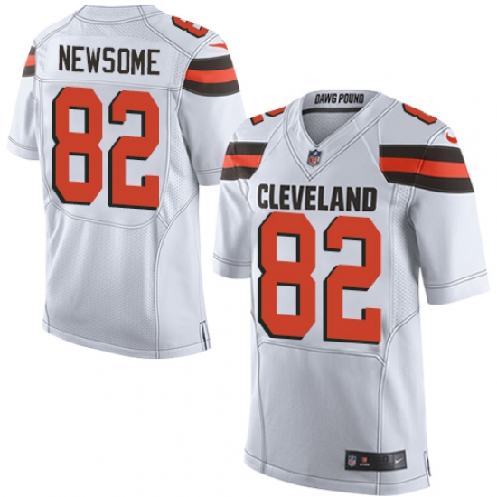 Men's Nike Cleveland Browns 82 Ozzie Newsome Elite White NFL Jersey