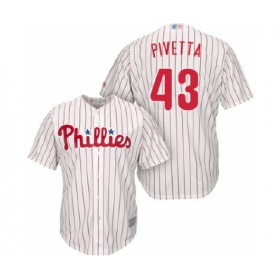 Youth Philadelphia Phillies 43 Nick Pivetta Authentic White Red Strip Home Cool Base Baseball Player Jersey