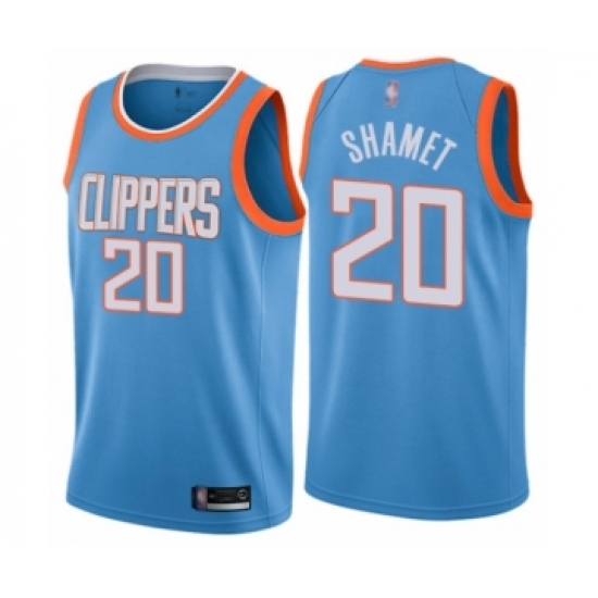 Youth Los Angeles Clippers 20 Landry Shamet Swingman Blue Basketball Jersey - City Edition