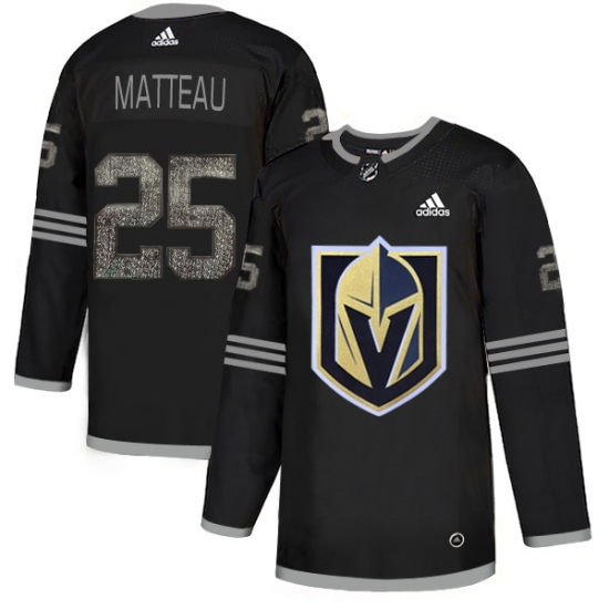 Men's Adidas Vegas Golden Knights 25 Stefan Matteau Black Authentic Classic Stitched NHL Jersey