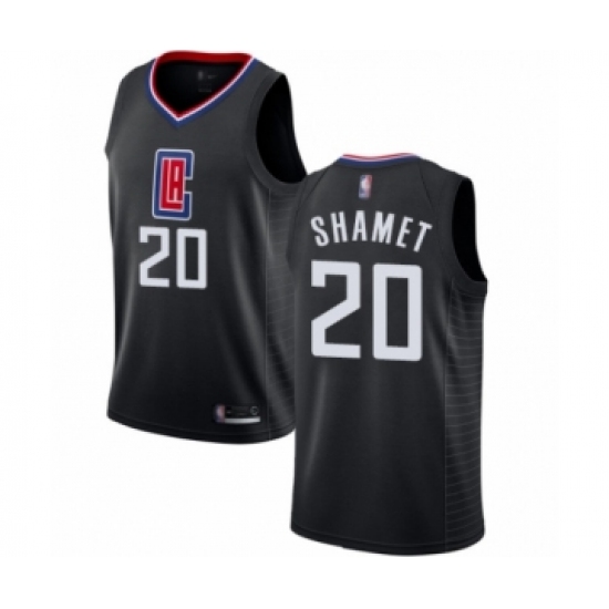 Men's Los Angeles Clippers 20 Landry Shamet Authentic Black Basketball Jersey Statement Edition