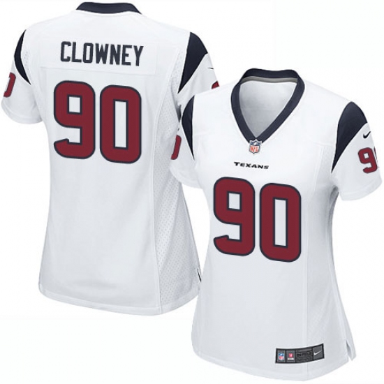 Women's Nike Houston Texans 90 Jadeveon Clowney Game White NFL Jersey