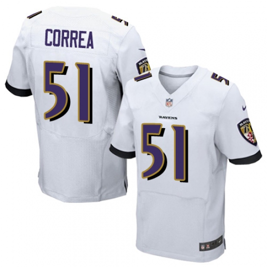 Men's Nike Baltimore Ravens 51 Kamalei Correa Elite White NFL Jersey