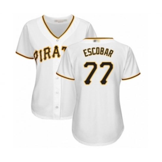 Women's Pittsburgh Pirates 77 Luis Escobar Authentic White Home Cool Base Baseball Player Jersey