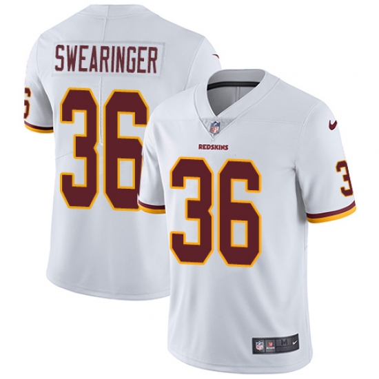 Youth Nike Washington Redskins 36 D.J. Swearinger Elite White NFL Jersey