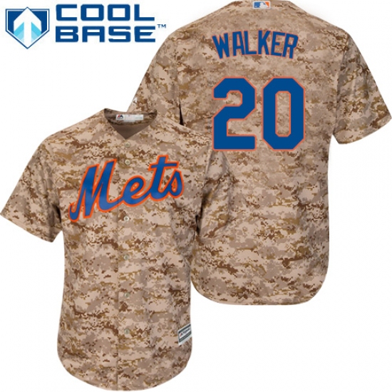 Men's Majestic New York Mets 20 Neil Walker Authentic Camo Alternate Cool Base MLB Jersey