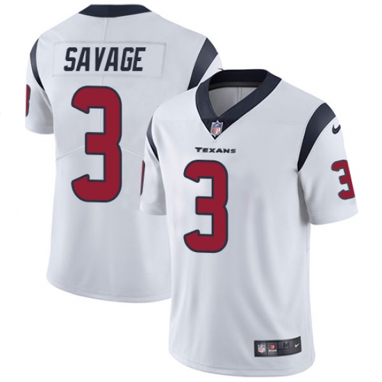 Youth Nike Houston Texans 3 Tom Savage Limited White Vapor Untouchable NFL Jersey