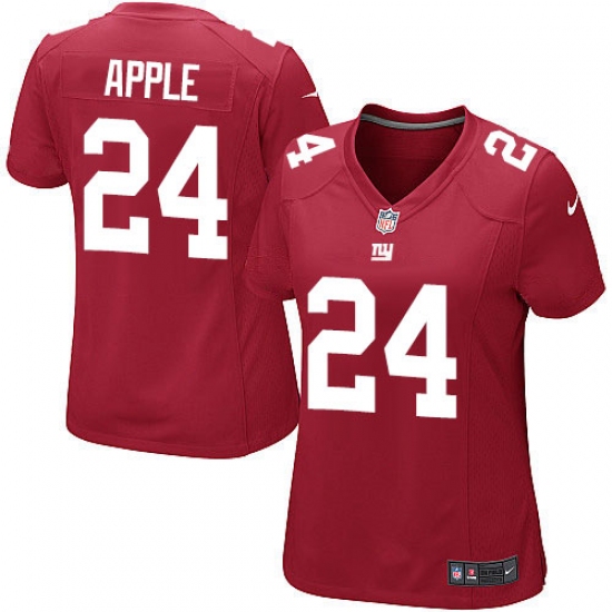 Women's Nike New York Giants 24 Eli Apple Game Red Alternate NFL Jersey