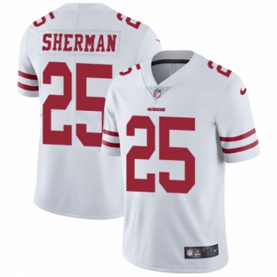 Youth Nike San Francisco 49ers 25 Richard Sherman White Vapor Untouchable Limited Player NFL Jersey