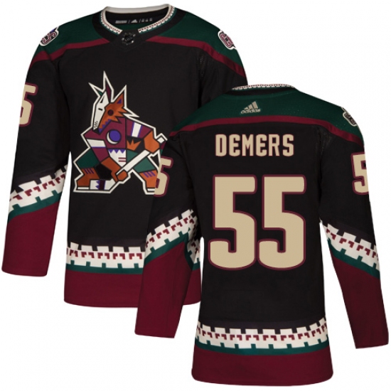 Men's Adidas Arizona Coyotes 55 Jason Demers Premier Black Alternate NHL Jersey