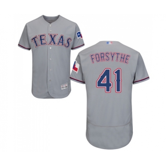Men's Texas Rangers 41 Logan Forsythe Grey Road Flex Base Authentic Collection Baseball Jersey