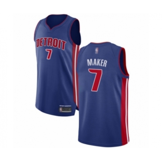 Men's Detroit Pistons 7 Thon Maker Authentic Royal Blue Basketball Jersey - Icon Edition