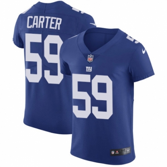 Men's Nike New York Giants 59 Lorenzo Carter Royal Blue Team Color Vapor Untouchable Elite Player NFL Jersey