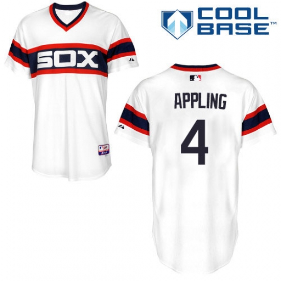 Men's Majestic Chicago White Sox 4 Luke Appling White Alternate Flex Base Authentic Collection MLB Jersey