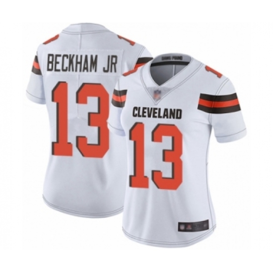 Women's Odell Beckham Jr. Limited White Nike Jersey NFL Cleveland Browns 13 Road Vapor Untouchable