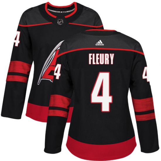 Women's Adidas Carolina Hurricanes 4 Haydn Fleury Authentic Black Alternate NHL Jersey