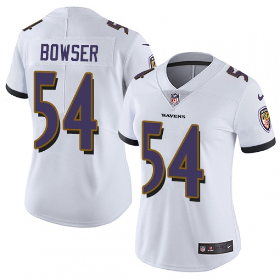 Women's Nike Baltimore Ravens 54 Tyus Bowser White Vapor Untouchable Limited Player NFL Jersey