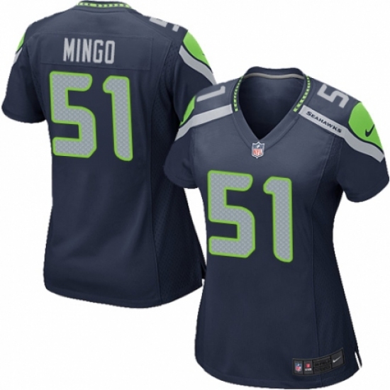 Women's Nike Seattle Seahawks 51 Barkevious Mingo Game Navy Blue Team Color NFL Jersey