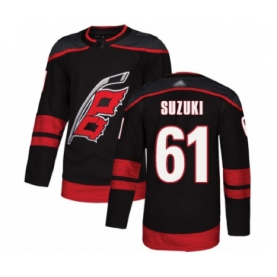 Men's Carolina Hurricanes 61 Ryan Suzuki Authentic Black Alternate Hockey Jersey