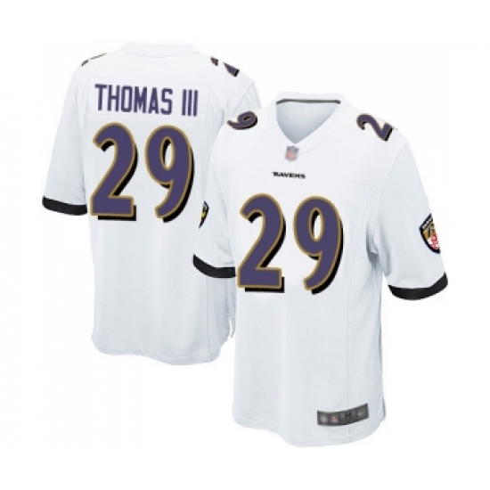 Men's Baltimore Ravens 29 Earl Thomas III Game White Football Jersey