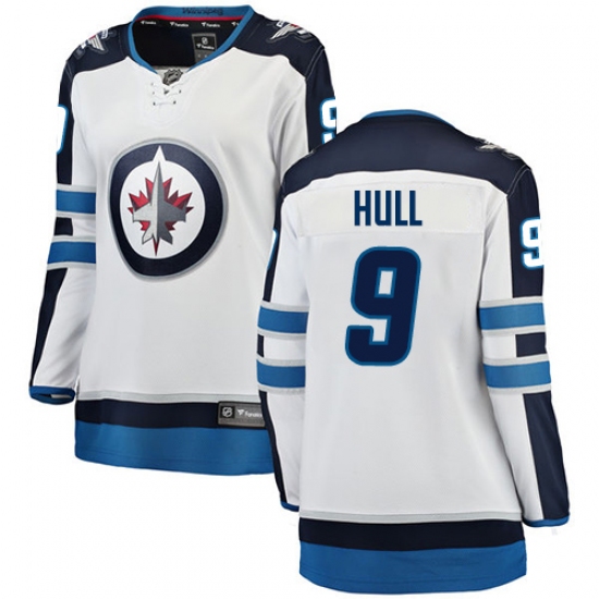 Women's Winnipeg Jets 9 Bobby Hull Fanatics Branded White Away Breakaway NHL Jersey