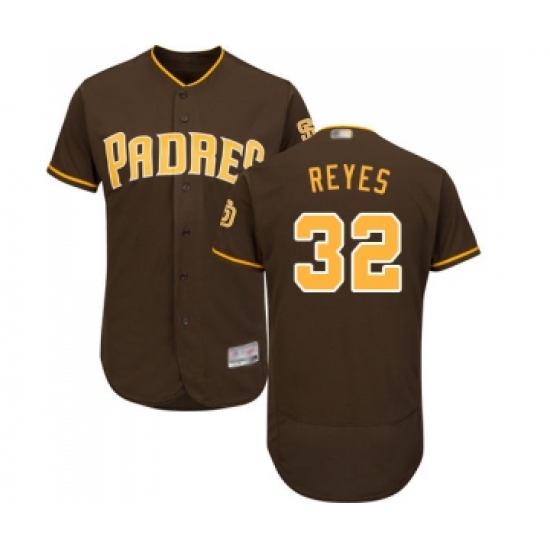 Men's San Diego Padres 32 Franmil Reyes Brown Alternate Flex Base Authentic Collection Baseball Jersey