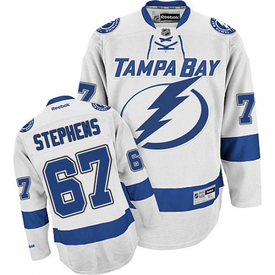 Men's Reebok Tampa Bay Lightning 67 Mitchell Stephens Authentic White Away NHL Jersey