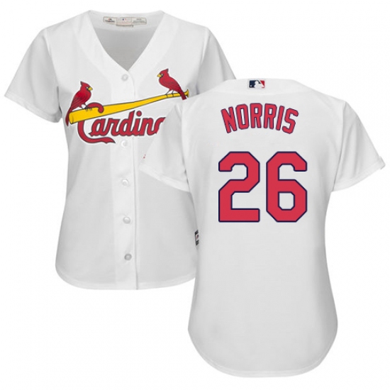 Women's Majestic St. Louis Cardinals 26 Bud Norris Authentic White Home Cool Base MLB Jersey