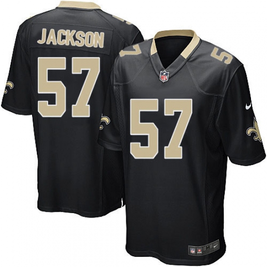 Men's Nike New Orleans Saints 57 Rickey Jackson Game Black Team Color NFL Jersey