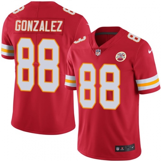 Youth Nike Kansas City Chiefs 88 Tony Gonzalez Red Team Color Vapor Untouchable Limited Player NFL Jersey