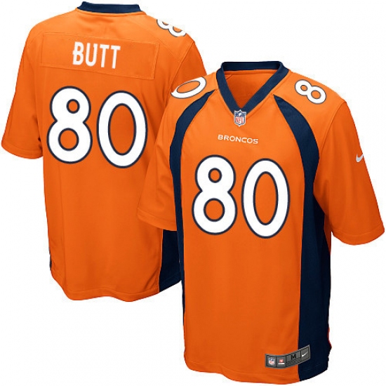 Men's Nike Denver Broncos 80 Jake Butt Game Orange Team Color NFL Jersey