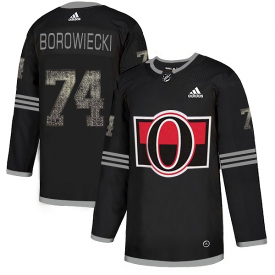 Men's Adidas Ottawa Senators 74 Mark Borowiecki Black_1 Authentic Classic Stitched NHL Jersey