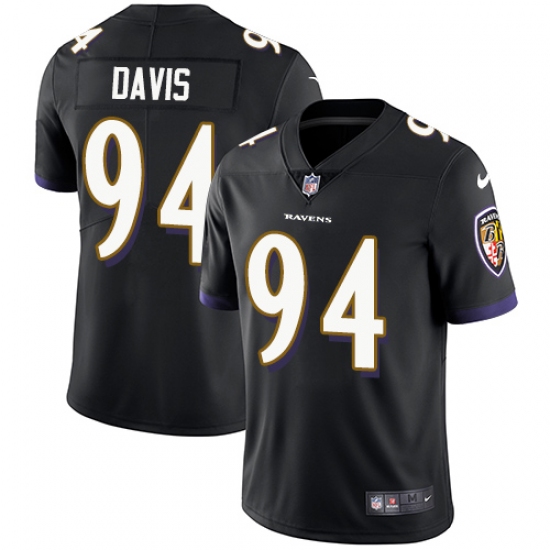 Youth Nike Baltimore Ravens 94 Carl Davis Elite Black Alternate NFL Jersey