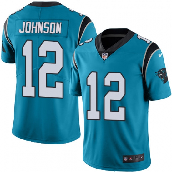 Youth Nike Carolina Panthers 12 Charles Johnson Blue Alternate Vapor Untouchable Limited Player NFL Jersey