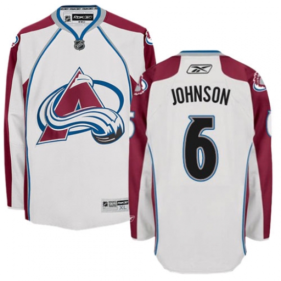 Women's Reebok Colorado Avalanche 6 Erik Johnson Authentic White Away NHL Jersey