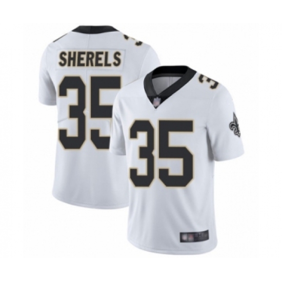 Men's New Orleans Saints 35 Marcus Sherels White Vapor Untouchable Limited Player Football Jersey