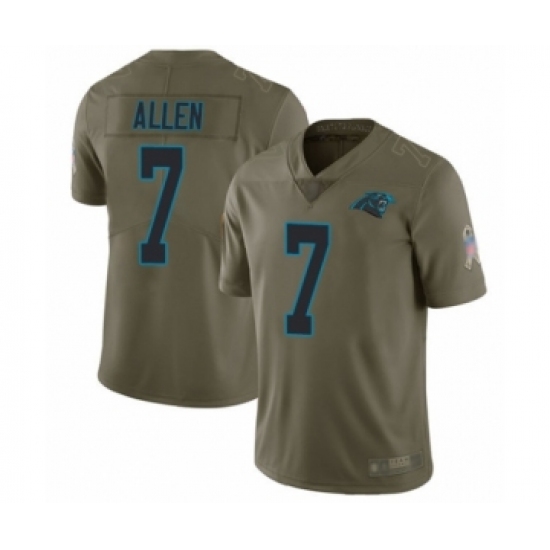 Youth Carolina Panthers 7 Kyle Allen Limited Olive 2017 Salute to Service Football Jersey