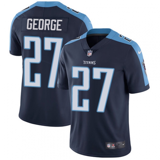 Men's Nike Tennessee Titans 27 Eddie George Navy Blue Alternate Vapor Untouchable Limited Player NFL Jersey