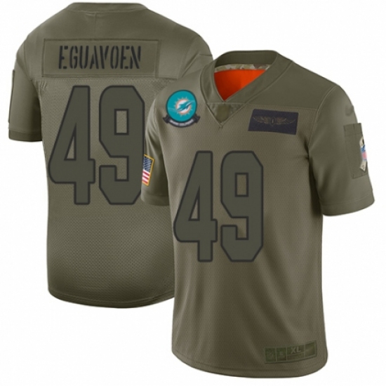 Women's Miami Dolphins 49 Sam Eguavoen Limited Camo 2019 Salute to Service Football Jersey
