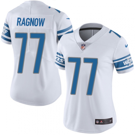 Women's Nike Detroit Lions 77 Frank Ragnow White Vapor Untouchable Limited Player NFL Jersey