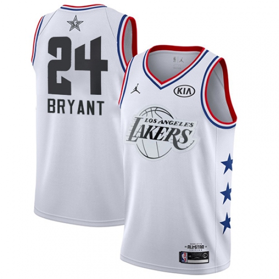 Youth Nike Los Angeles Lakers 24 Kobe Bryant White Basketball Jordan Swingman 2019 All-Star Game Jersey