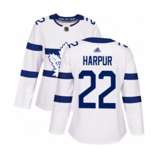 Women's Toronto Maple Leafs 22 Ben Harpur Authentic White 2018 Stadium Series Hockey Jersey