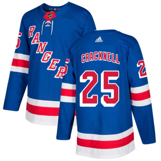 Men's Adidas New York Rangers 25 Adam Cracknell Premier Royal Blue Home NHL Jersey